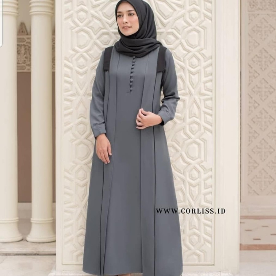 Baju Dress Gamis Nibras Wanita Syari Terbaru 2021 Promo Busui NB B04 S2A0