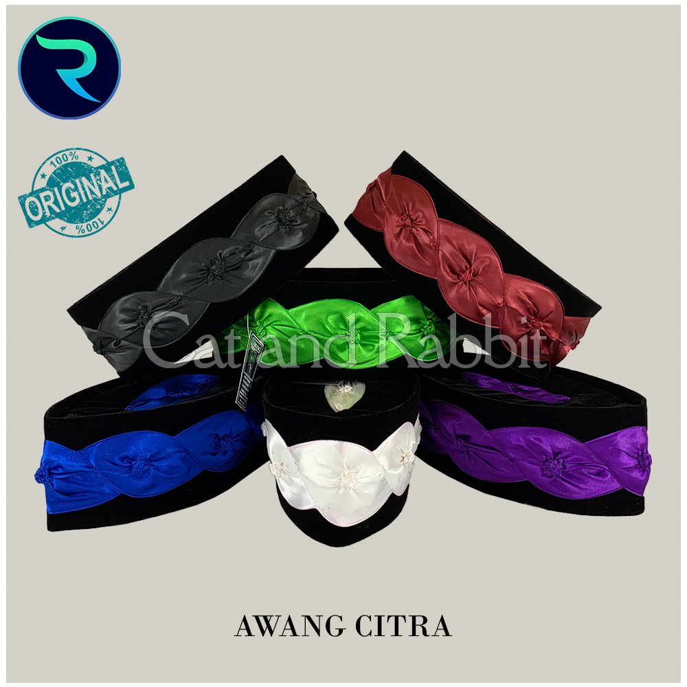 Songkok Peci AWANG CITRA KEMBANG KOL AC Hitam Merah Maroon Biru Ungu Hijau Putih Kopeah Ceplok AWANG