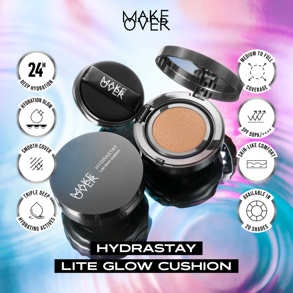 Bedak Cushion | MAKE OVER Hydrastay Lite Glow Cushion 15 g