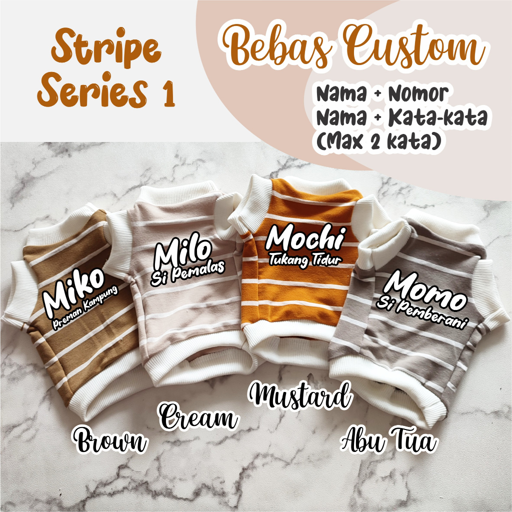 Baju Kucing Anjing Aksesoris Kucing Anjing - Stripe 1