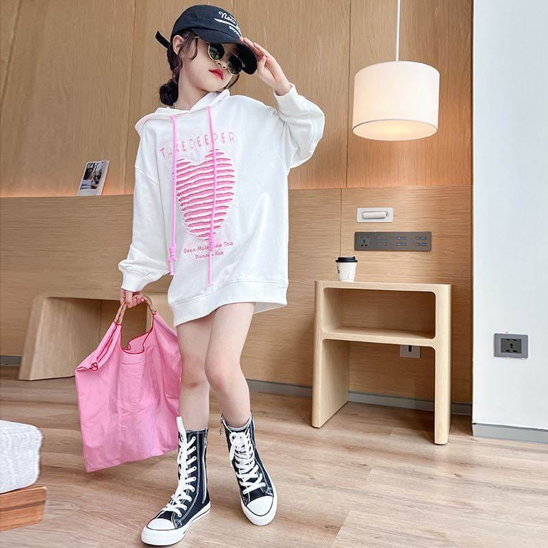 Dress Anak Perempuan Hoodie Casual Loves