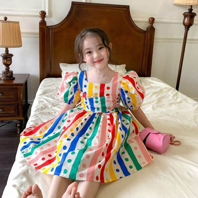 Dress Anak Perempuan Circus Polkadot Rainbow