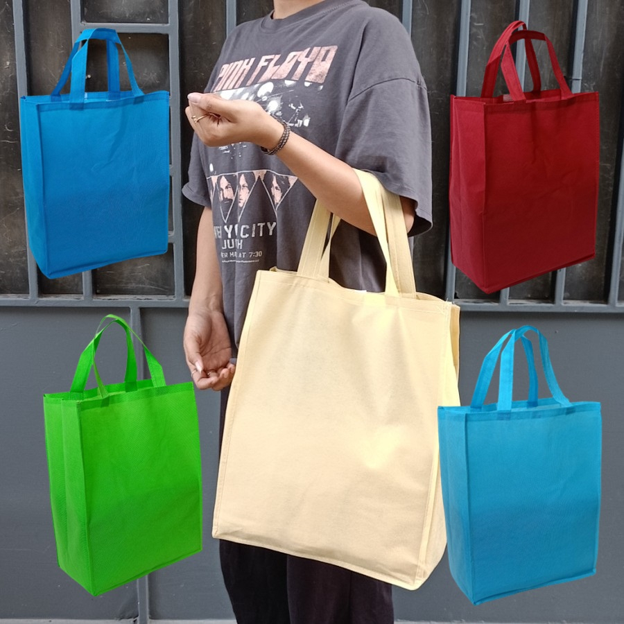 Shopping Bag 12 Pcs Tas Belanja 30x15x38Cm Spunbond