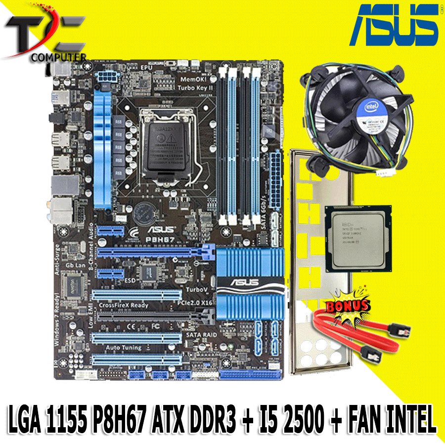 Mainboard Mobo P8H67 Asus Lga 1155 Paketan Motherboard