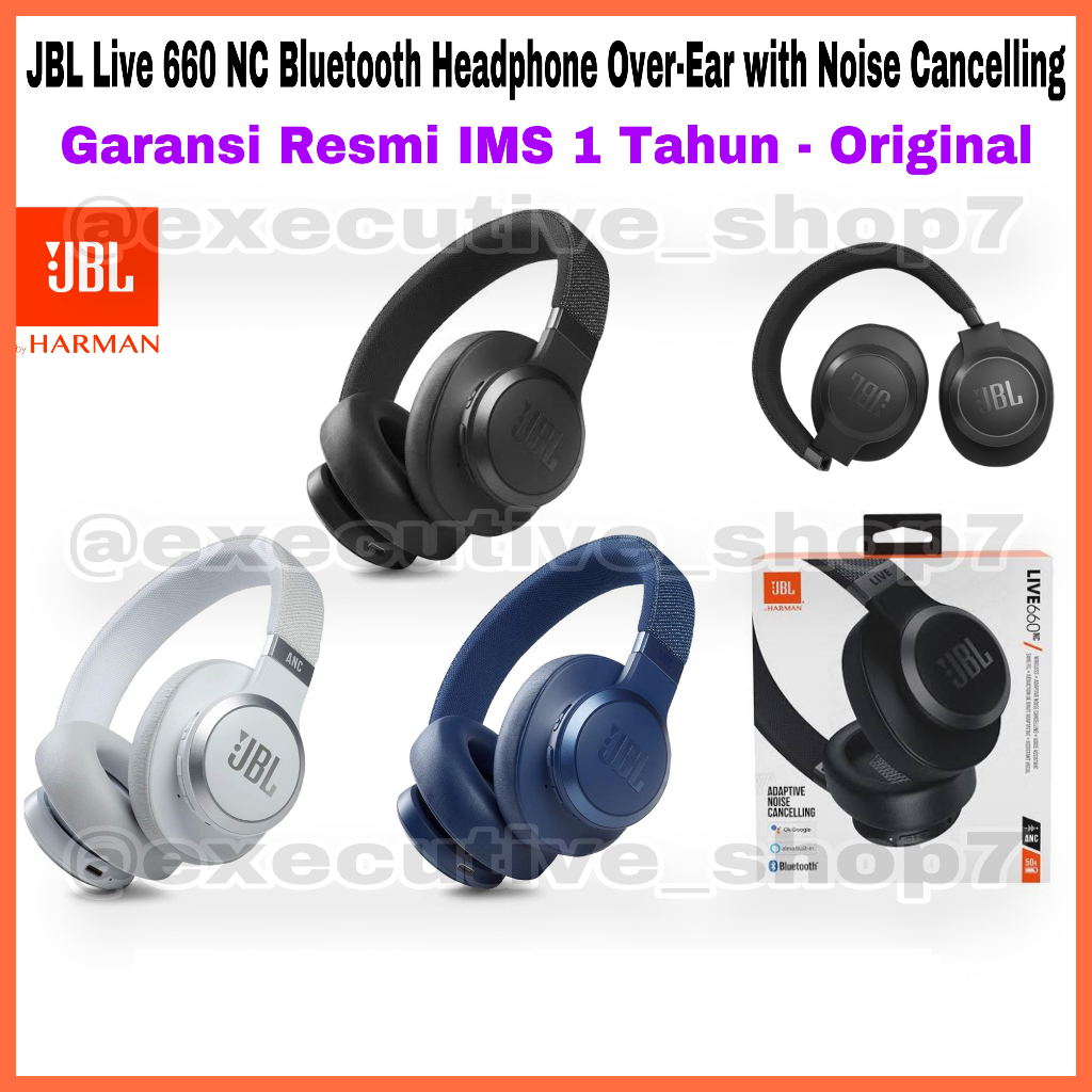 JBL Live 660 NC Bluetooth Headphone Over-Ear with Noise Cancelling Garansi Resmi IMS 1 Tahun - Original