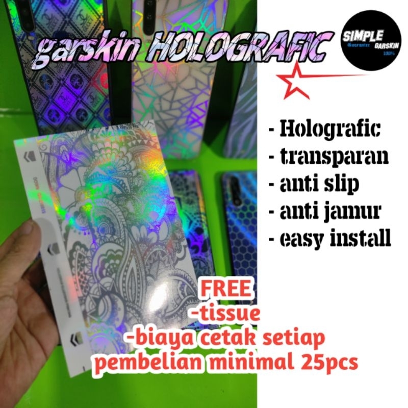 Bahan garskin hp HOLOGRAFIC minimal beli 5 pcs bagi yg punya mesin cutting