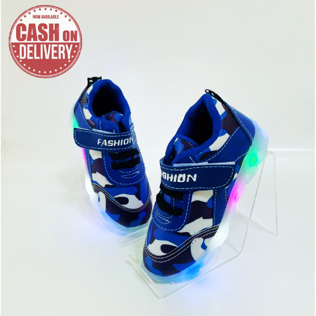 Sepatu Anak Laki-laki LED Bisa Nyala motif army camuplase kren TERBARU  Terbaru