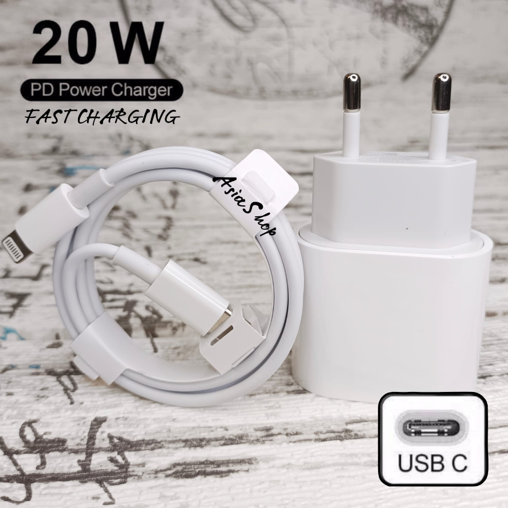 Charger Fast Charging 20W Adaptor USB C to Lightning 100% Grade A
