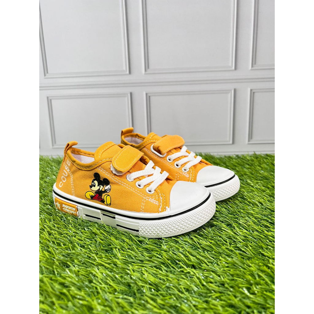 IMPORT Sepatu Anak Import Sneaker Sekolah Anak Laki-Laki Perempuan / Sepatu Canvas Anak Karakter Mickey Mouse Size 24-29