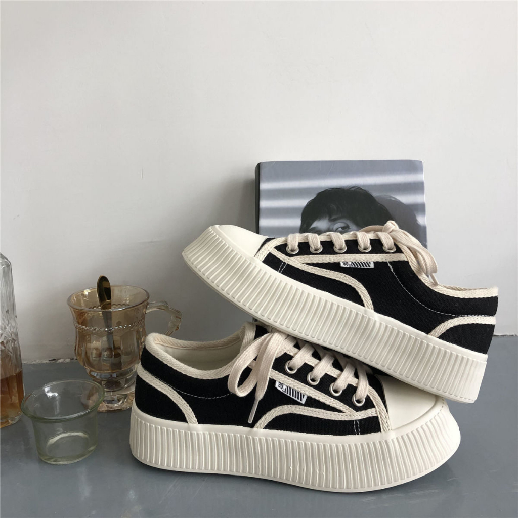 B320 IMPORT Sepatu Wanita Casual Hak Tebal Sneakers Korea Style Sekolah Kampus Ukuran 36-40