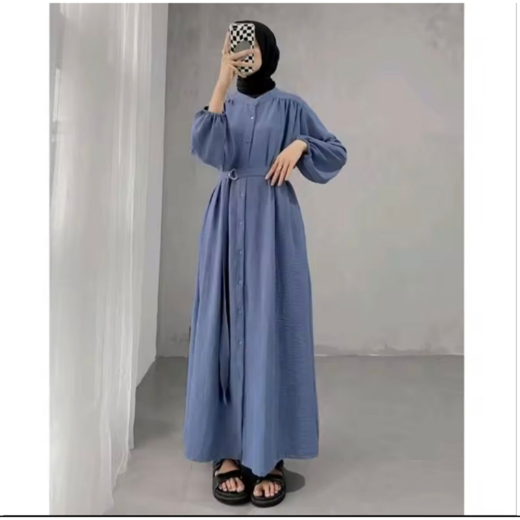 LOCA DRESS CRINKLE AIRFLOW | GAMIS TERBARU LEBARAN 2025 | GAMIS | baju gamis lebaran 2025