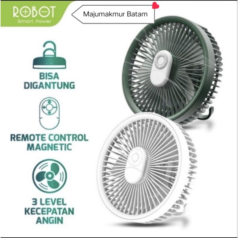ROBOT KIPAS ANGIN MEJA LED PORTABLE RT-BF16 4000MAH GARANSI RESMI