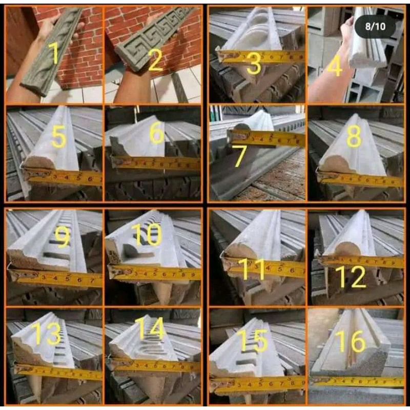 Lis beton, lis profil, lis plang profil panjang 50cm