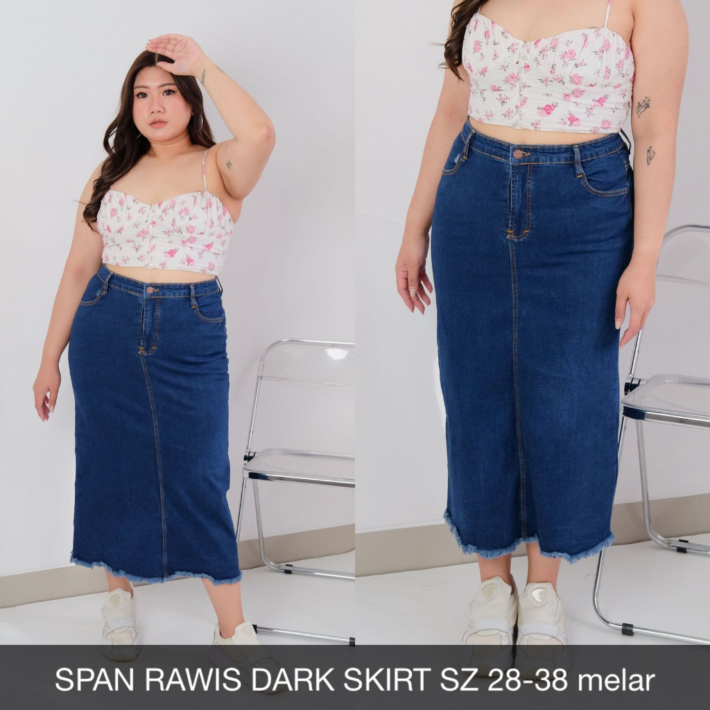 ROK WANITA JEANS 7/9 SPAN RAWIS