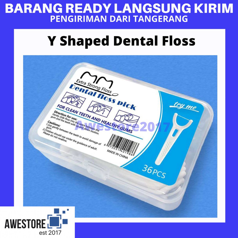 Y Shaped Dental Floss Toothpick Tusuk Gigi Interdental Benang Bentuk Y Shape