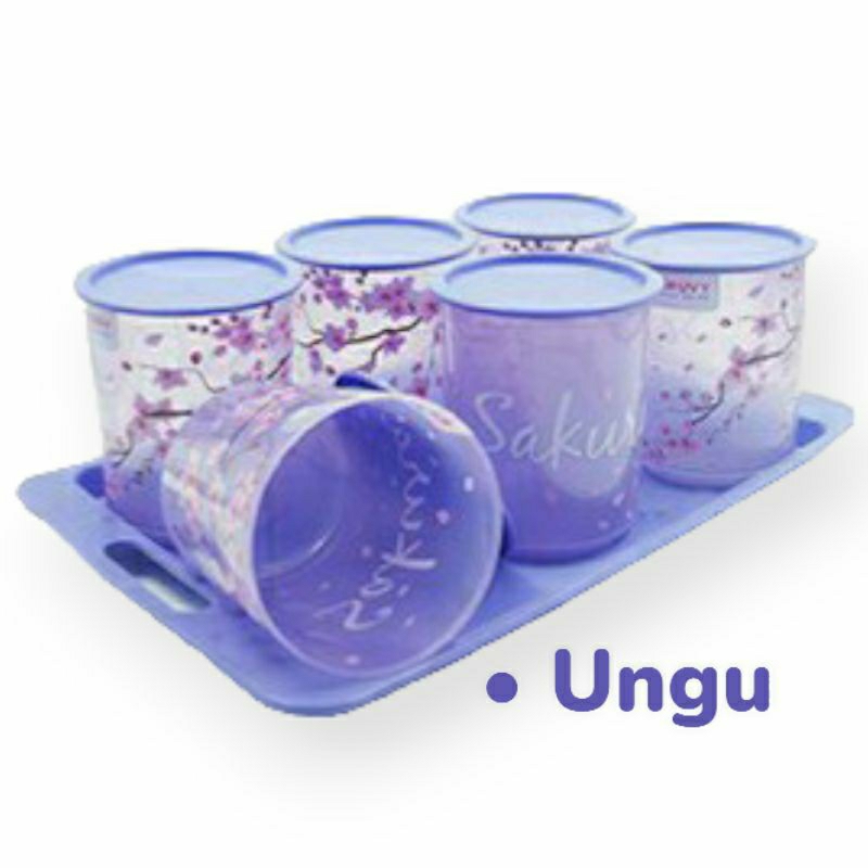 Biggy Toples Lebaran Sakura Tray Isi 6pcs Toples Nampan Set Plastik