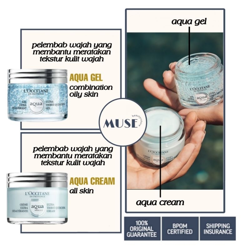 Loccitane Aqua Reotier Ultra Thrist-Quenching Cream 50ml / Loccitane Aqua Reotier Ultra Thrist-Quenching Gel  50ml
