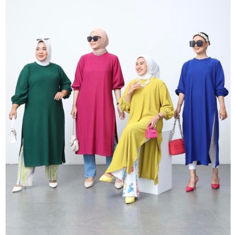 KAY TUNIK KNIT RAJUT HALUS OOTD VIRAL MUSLIMAH DRESS TUNIK RIB KNIT KAOS MELAR GROSIR MODELLANO