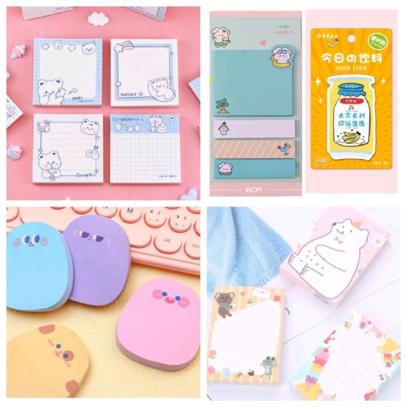 Macam macam Sticky note memo pad post it kertas memo notebook lucu