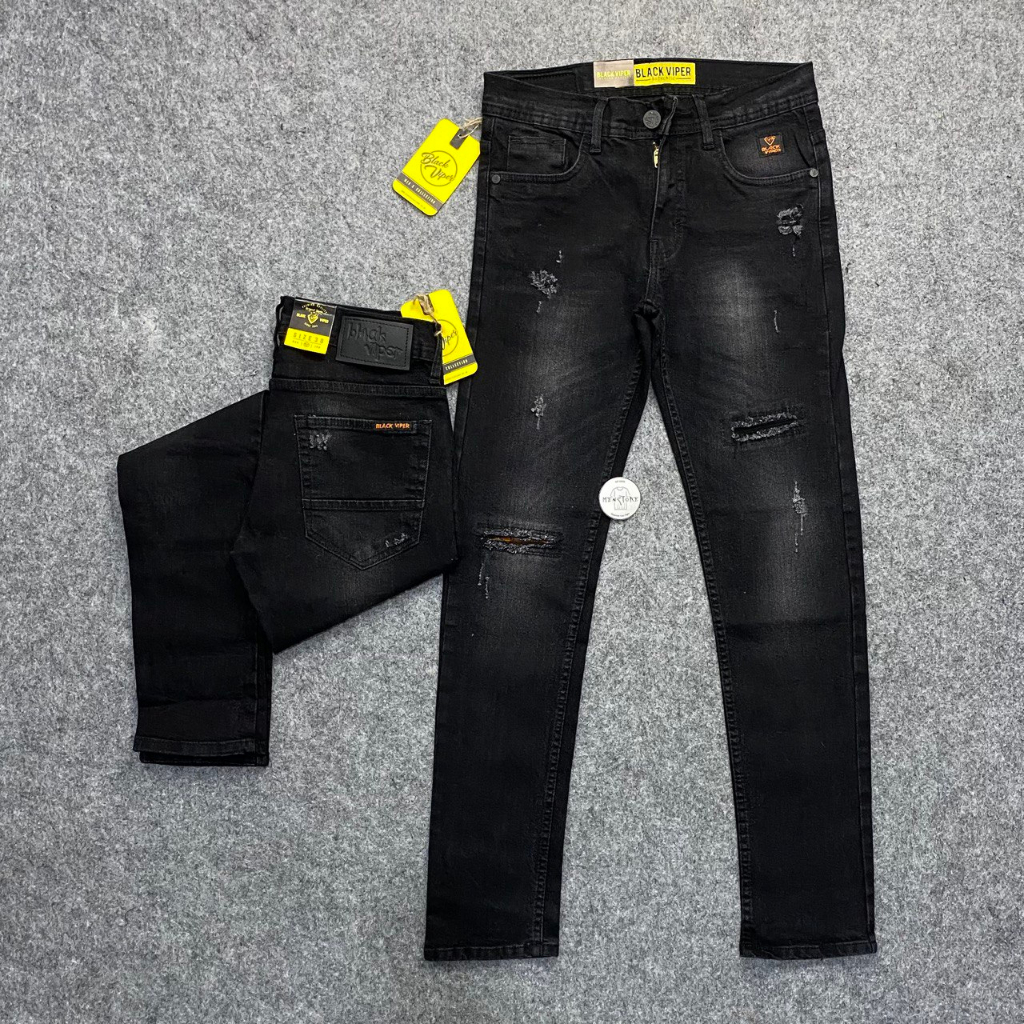 Celana Sobek Pria / Jeans Sobek / Celana Panjang Jeans Ripped Sobek Sobek