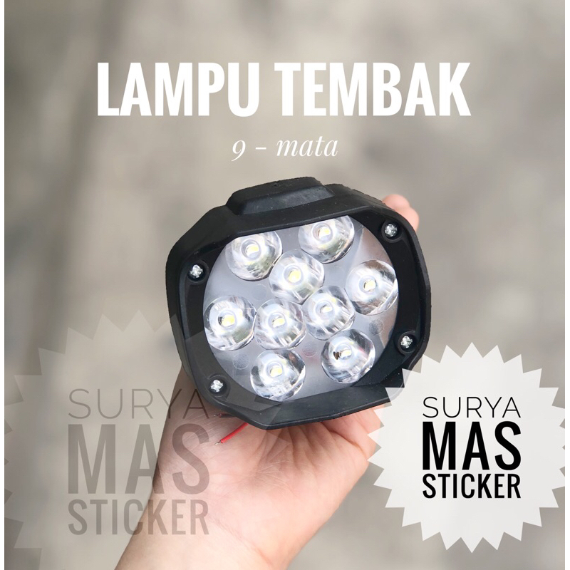 lampu tembak sorot spion motor 9 mata led