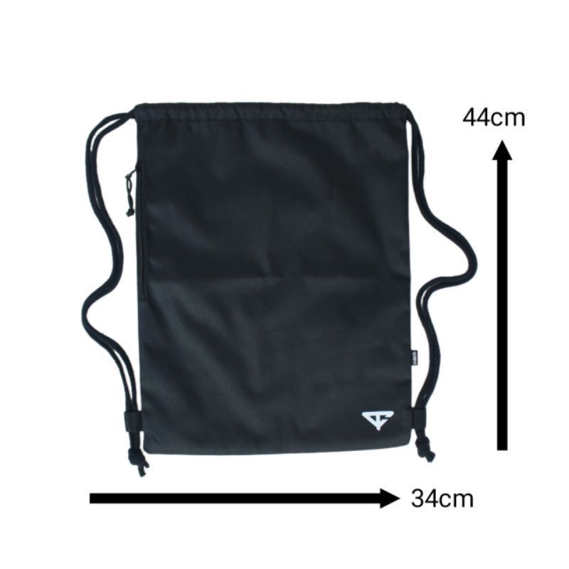 Rofad Store - Tas Serut Metal Hitam Waterproof - Tas Sekolah Murah - Totebag kanvas - Tas Serbaguna Unisex