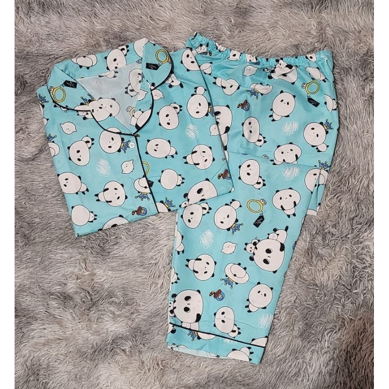 Setelan Baju Tidur Motif Panda Gemoy Piyama Wanita Cewek Kekinian