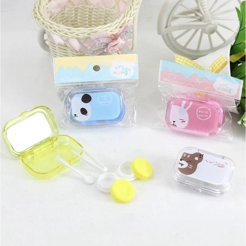 (GROSIR 7.000) Kotak Softlens 3.0 MINI KARAKTER / Tempat Softlens / Case Softlens / Travel Kit