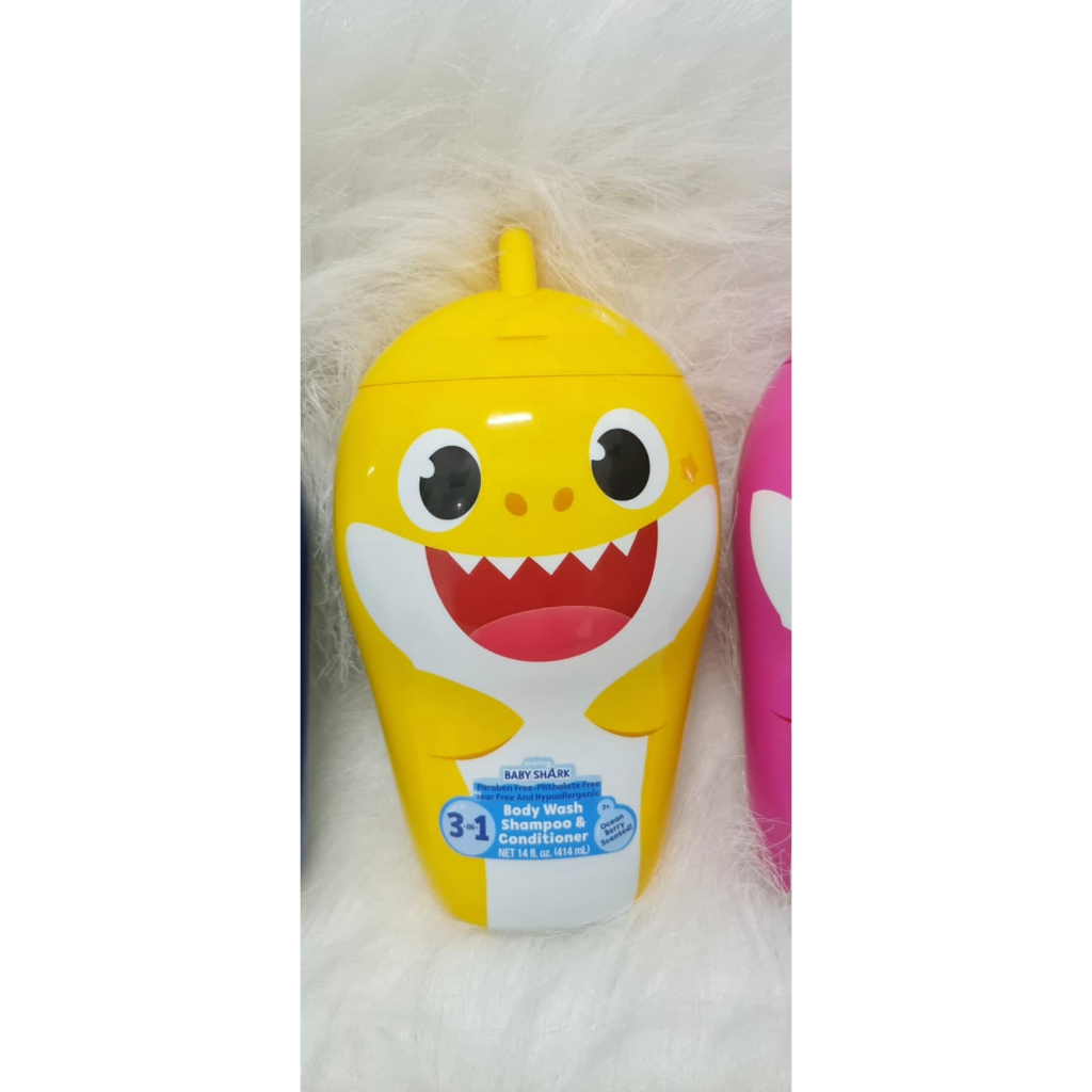 Pinkfong Baby Shark Bubble Bath, Body Wash dan Shampoo / sabun sampo gelembung / 3in1 head to toe / shampoo baby shark