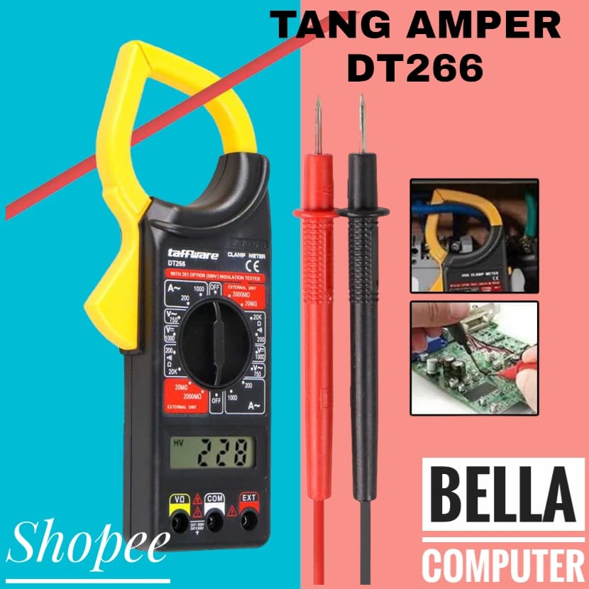 Tang Meter Penjepit Digital Multimeter Ammeter Voltmeter DC/AC Penguji Tegangan Arus untuk Alat Elektronik/Meteran Klem Digital DC/AC Multimeter Ammeter Tester Tegangan Mobil Amp Hz Kapasitansi NCV Tes Ohm