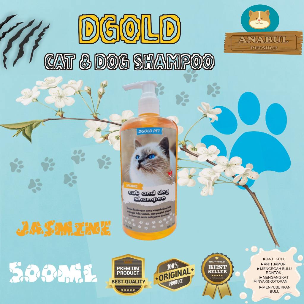 [GROSIR] SHAMPOO KUCING ANJING ANTI KUTU JAMUR DGOLD 500ML BOTOL PUMP MENCEGAH BULU RONTOK VARIAN AROMA MAWAR,LANVENDER,JASMINE,KOPI,BUBBLEGUM