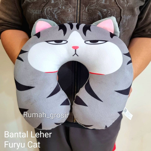 Bantal Leher Dewasa Karakter Kucing Furyu Cocok Buat Traveling Ber Santai Di Mobil Bahan Halus Lembut