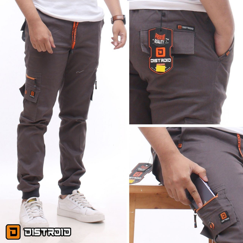 Celana Jogger Chino Cargo Pria Joger Chinos Cargo Zipper 28-38