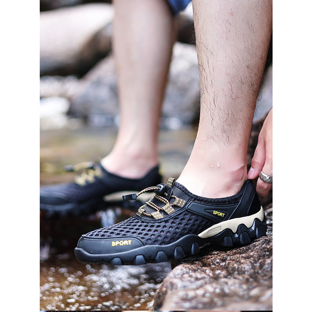 Leedoo Sepatu Hiking Pria Kasual Sepatu Sneakers Sepatu Gunung Outdoor Adventure Touring Shoes MH205 Hitam