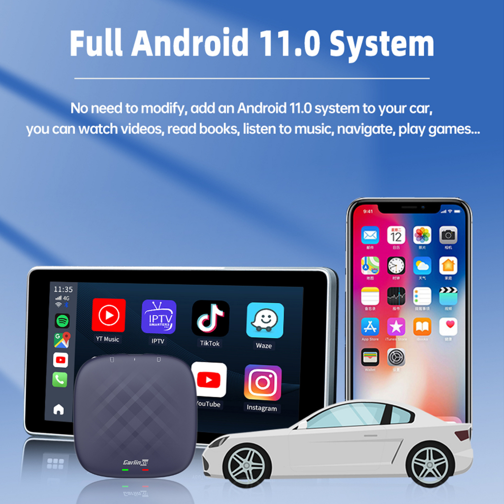 CarlinKit CarPlay Ai Box Plus 8GB + 128G Android 12 Wireless Android Auto Netflix YouTube TV Box IPTV GPS WiFi