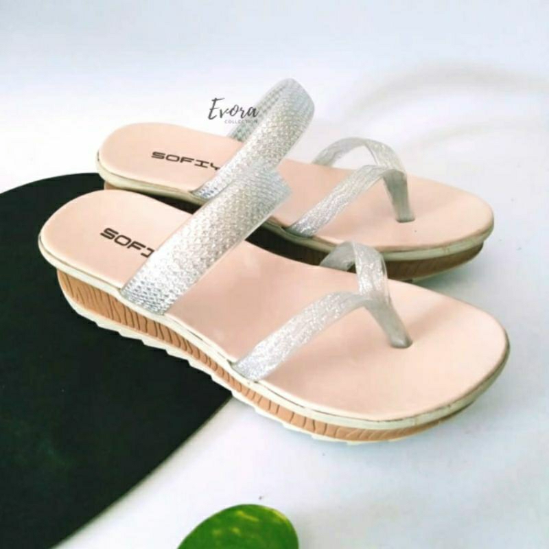 sandal anak perempuan wedges japit slop | sandal party anak cewek