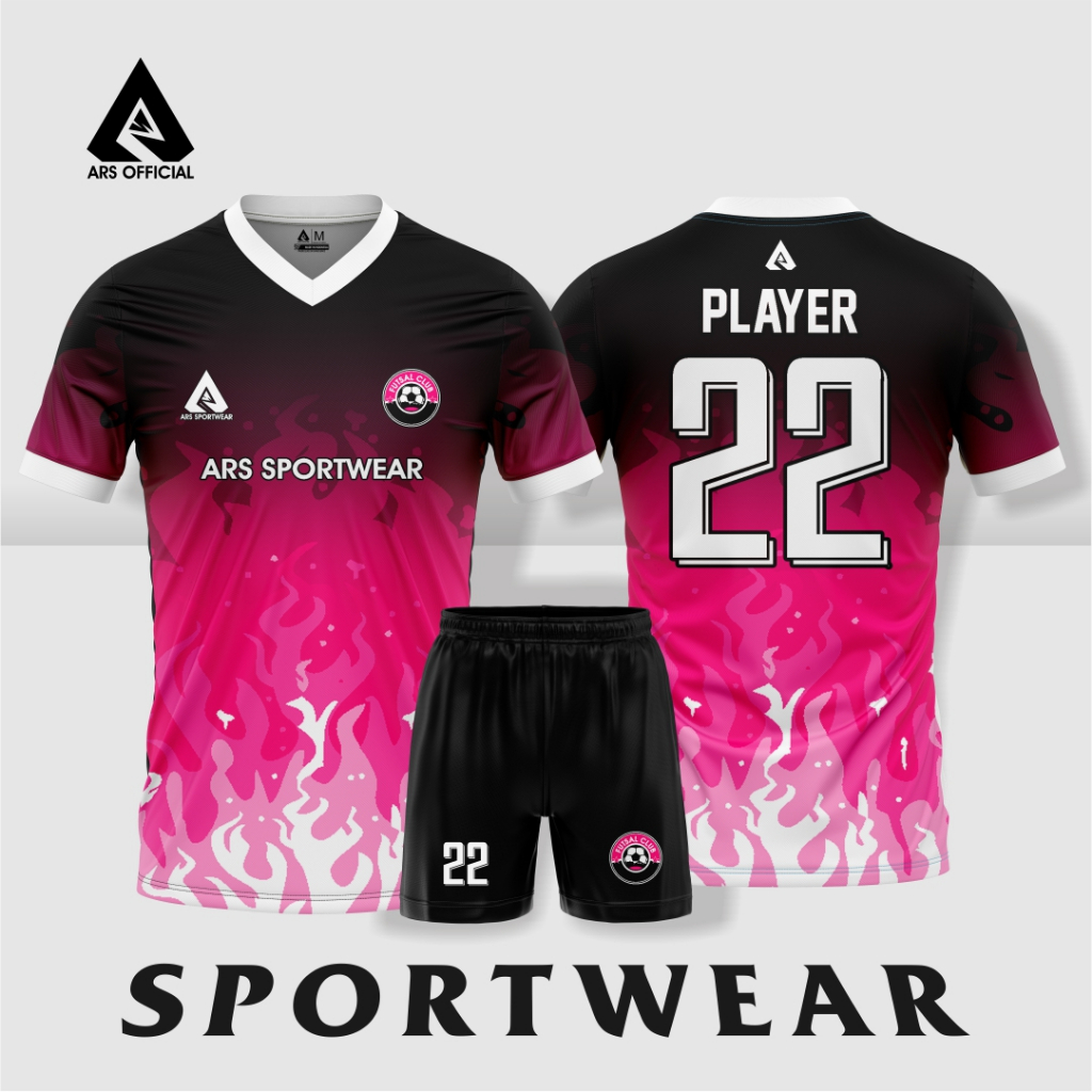 JERSEY FUTSAL & JERSEY SEPAK BOLA PRINTING ARS PINK FIRE