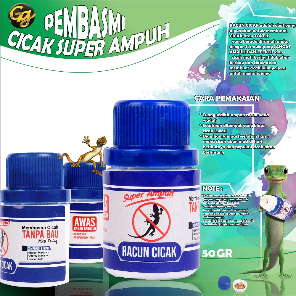 RACUN PEMBASMI CICAK 50GR/ RACUN CICAK DAN TOKEK AMPUH/ RACUN CICAK