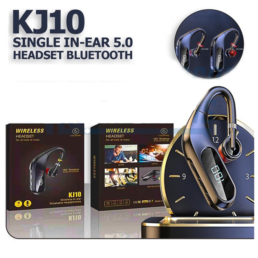 Trend-Headset Bluetooth Earphone KJ10 Single in-ear Rotatable Headphones