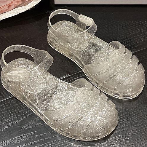 Sandal Jelly Glitter Crystal Slippers Shoes Ukuran ANAK Import