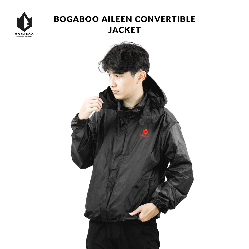 BOGABOO JACKET AILEEN CONVERTIBLE FOLDABLE - Jaket Waterproof Pria Wanita - Vest   - Rompi - Jaket R