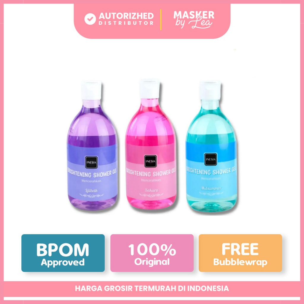 Sabun INESIA 300ML - Brightening Shower Gel / Sabun Mandi Sabun Badan with UV Filter &amp; Moisturizer BPOM