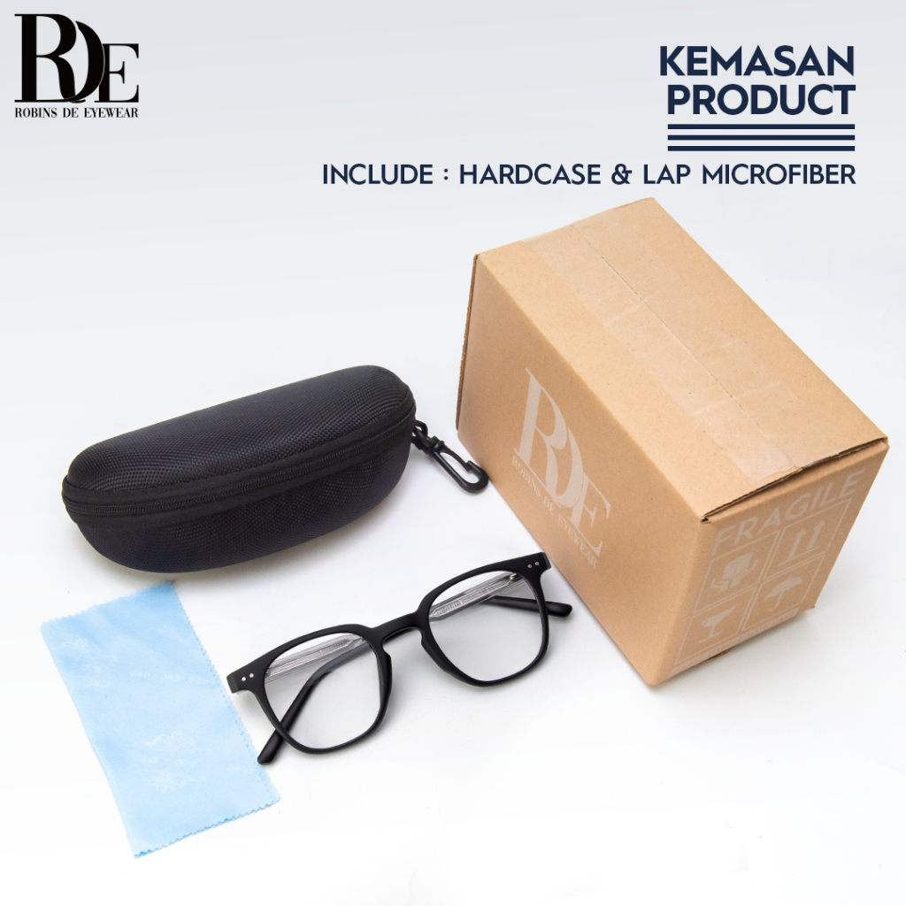 ROBINS Kacamata Minus Kotak Anti Radiasi Komputer Frame Kacamata Photocromic Antiblueray Bluecromic Kacamata Fashion Pria Wanita Kacamata Uv400 Stylish 8344-8