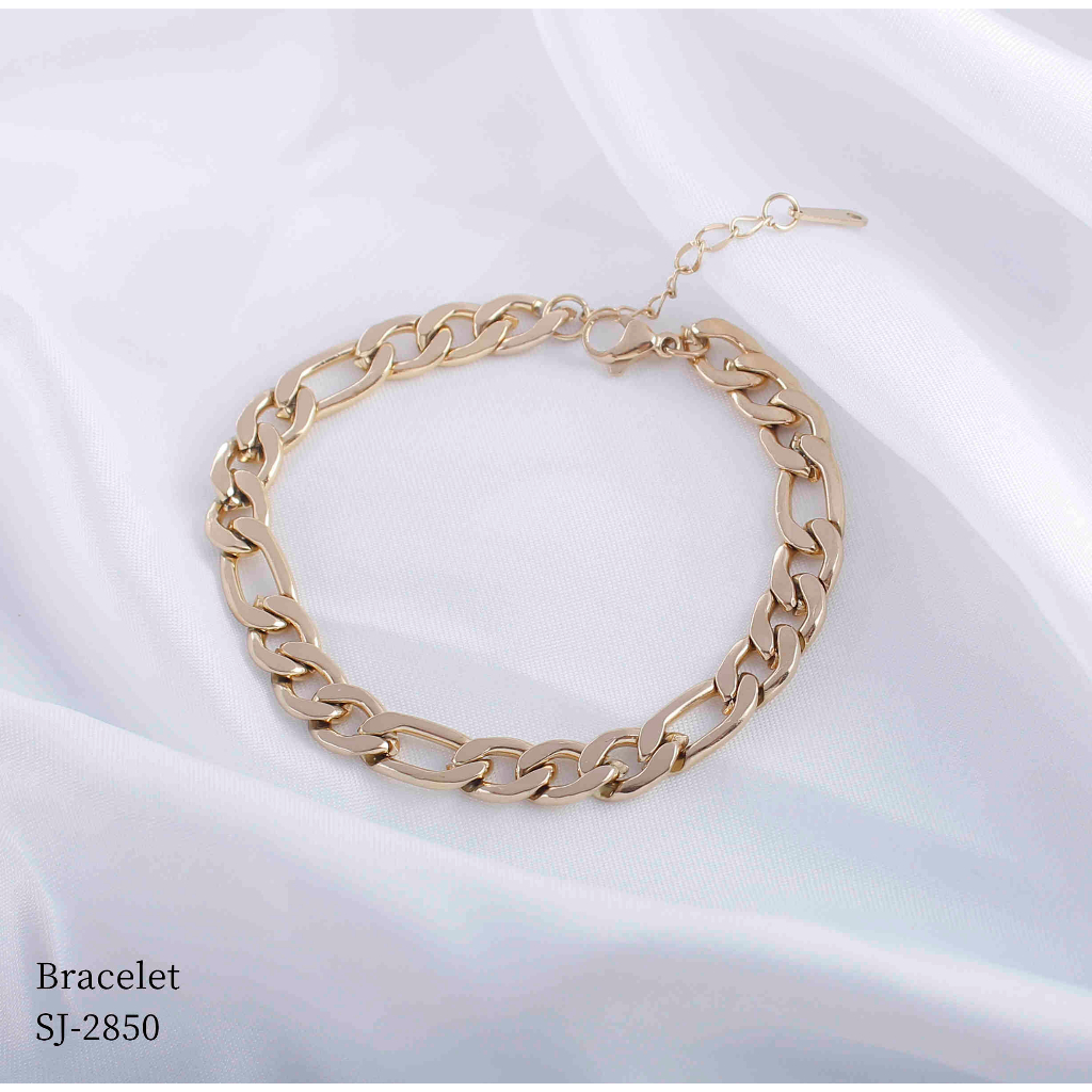 Gelang Titanium Rantai Polos Perhiasan Fashion 2850