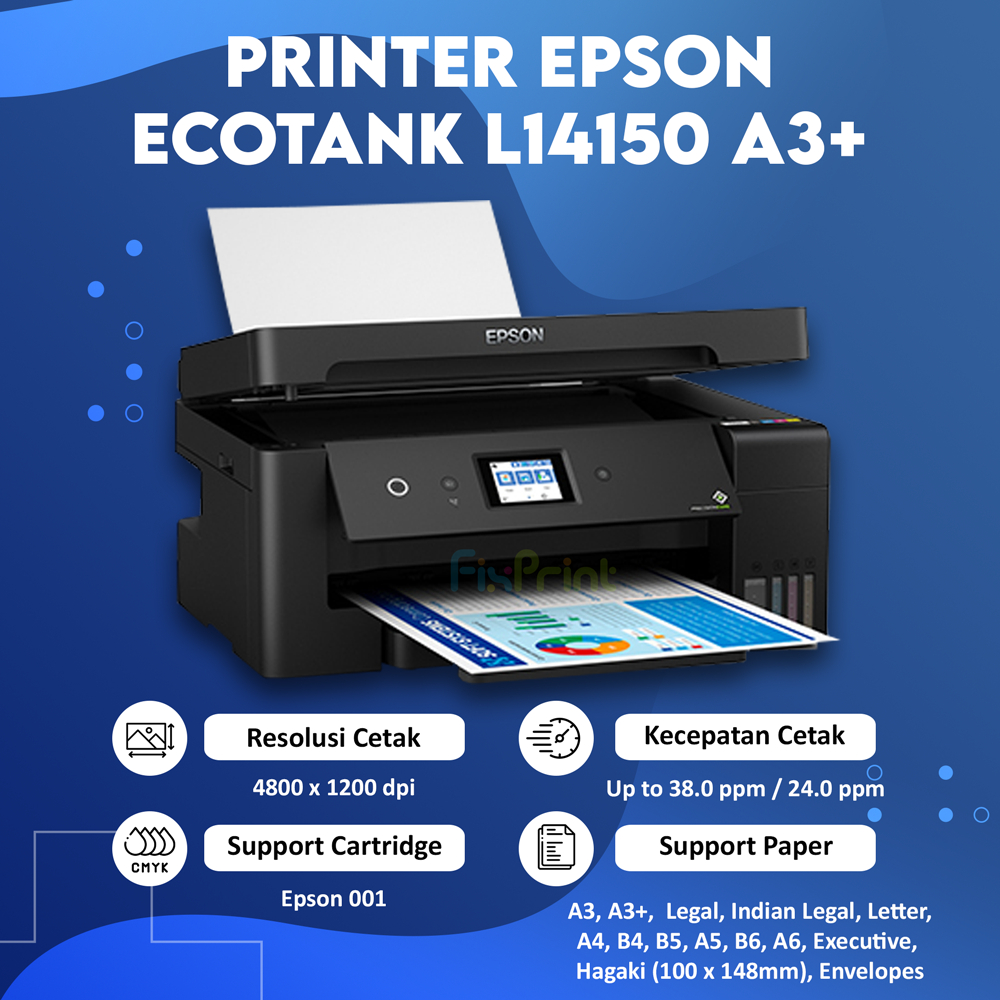 Printer Epson L14150 A3+ Wide Format Print Scan Copy WiFi Tinta 001