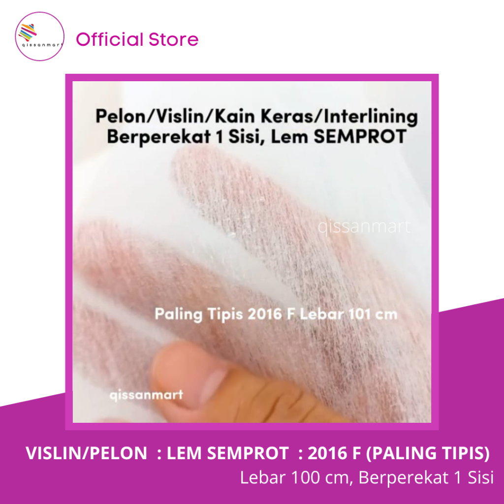 Vislin/Pelon SEMPROT : 2016 F, TIPIS, Lebar 100 Cm