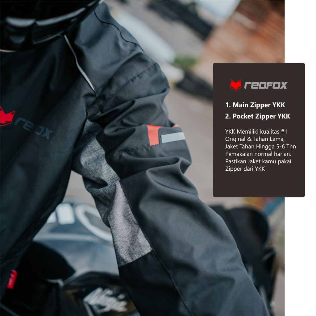 Jaket Motor Pria Windbreaker Terbaik Harian - Helico | REDFOX