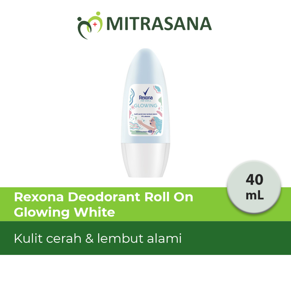 Rexona Deodorant Roll On Glowing White 40ml Anti Bakteri