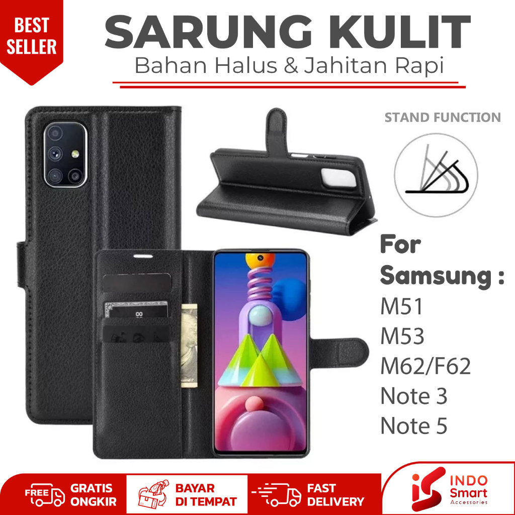 Samsung M51 M53 M62 F62 / Case Samsung Note 5 / Note 3 Casing Hp Dompet Wallet Flip Case Sarung Kuli