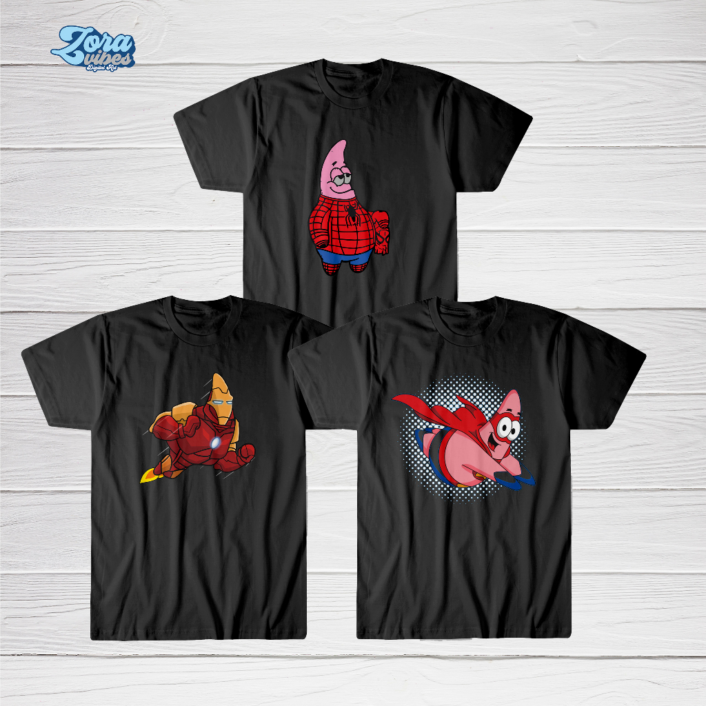 Baju Kaos Spongebob  Patrick Star Kartun animasi Tshirt Series